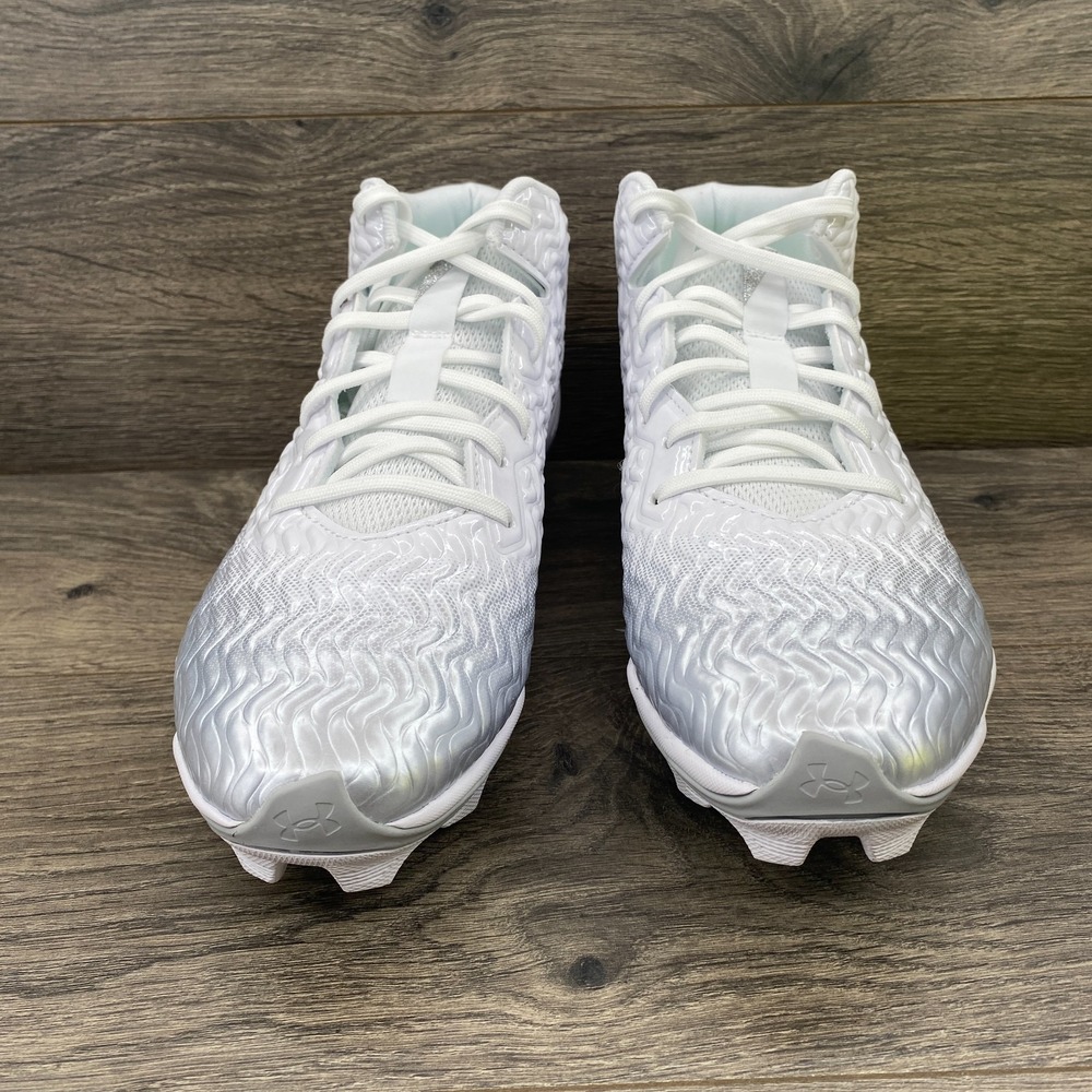 Under Armour Spotlight Franchise Football Cleats Men's‎ Size 9 White 3028207-100 - Picture 8 of 10
